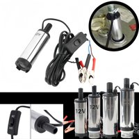 12V DC Electric Oil Pump Diesel Submersible Transfer Pump Portable Fuel Water Pump with Alligator Clips On Off Switch for Auto