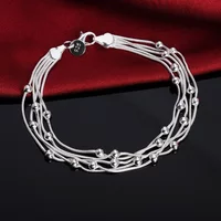 Wholesale Charms Beads Chain Beautiful Bracelet 925 Sterling Silver Fashion for Women Wedding Nice Jewelry