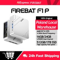 Firebat Mini PC F1 P AMD Ryzen 7 H 255 LPDDR5 16GB 24GB 512GB 1TB SSD Windows 11 Pro Komputer stacjonarny do gier Mini Wi-Fi 6 USB4.0