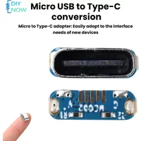 Type C Adapter Board Micro USB to Type C Convertor for Charging and Data Transfer Upgrade DIY Modification Accessory