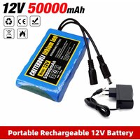 100% New 3S2P Protection Plate 12V 50Ah Battery Pack 12V 50000mAh 18650 Lithium Ion DC 12.6V Super Rechargeable Battery + Charge