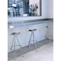 MOMO Jamaica Retro Swivel Bar Stool - Light Luxury Electroplated Metal High Stool for Home Designer Island Chair