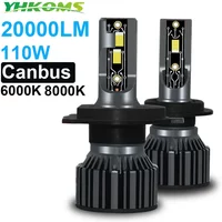YHKOMS Car LED Headlight H4 LED H7 20000LM H11 LED Lamp for Car Headlight Bulbs H1 H9 9005 9006 HB3 HB4 Fog 12V 6000K 8000K
