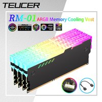 Teucer 5V 3Pin ARGB RAM Heatsink Aura Sync DDR4 DDR3 Memory Heat Sink with Thermal Silicone Pad for Desktop Computer PC Memory