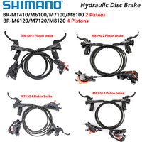 AliExpress Shimano DEORE SLX XT MT410 M6100 M7100 M8100 M6120 M7120 M8120 MTB BIKE Hydraulic Disc Brake set Left&Right 2 or 4 Piston brake