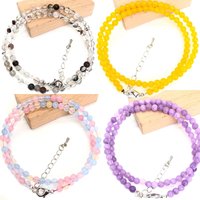 4mm Round Natural quartz Beads Necklace Natural Stone Lobster clasp 15inch Hand Made Neutral DIY Jewelry Making Women gift