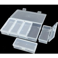 4 Adjustable Dividers Clear Plastic Storage Organizer Box -freely combinable compartments, specifically designed for handicraft