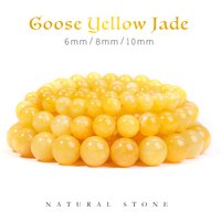 SHIJIWLS Natural Jade Yellow Jasper Diy Bracelet Earring Accessories Natural Stone Round Bulk Mineral Beads Wholesale 6/8/10mm