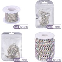 1/10Yards Claw Chain Glitter Crystal Strass Trim Sew On DIY Rhinestone Chain For Garment Accessories Decoration Wedding Dresses