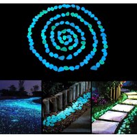 500pcs Glow in The Dark Rocks Outdoor Glowing Pebbles for Garden Backyard Patio Lawn Path Powered by Sunlight