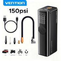 AliExpress NONE Vention Car Air Pump 5200Mah Portable Air Compressor for Car Motorcycles Bicycle Electric Tire Inflator with LCD Digital Display