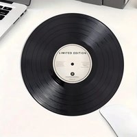 Retro music player icon circular mouse pad anti slip rubber base portable office desktop pads computer laptop PC accessories