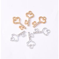 10pcs 12x23mm Cute Crystal Metal Key Charms Pendants for Jewelry Making Drop Earrings Necklaces Bracelets DIY Crafts Accessories