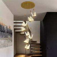 Nordic LED Butterfly hanging lights luxury crystal chandeliers Stairc dining table chandelier Living Room bedside Pendant Lamp