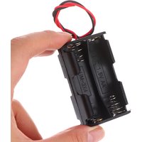 AA Battery Holder 6V For 4 X Batteries Black Plastic Storage Box Case Dual Layers With Wire Lead