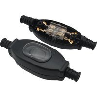 8mm Waterproof In Line Switch for Outdoor Bathroom Use IP65 Rated 3A250V Double Cut Cord with Silver Contact Easy Installation