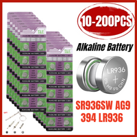 Hot 10-200PCS AG9 394 LR936 SR936SW Alkaline Button Cell Battery 1.55v for Hearing Aids Watches Calculators Toy Batteries