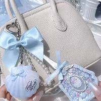 Flower Knows Shell's Jewel Highlighter Balm Pink Blue High-gloss Pendant Pearl Brighten Shell Keychain