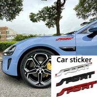 1PCS Car Accessories Sticker Styling Metal 3D Chrome Black Car Trunk Racing Sport Word Letter Logo Emblem Badge Decal Sticker