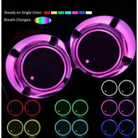 Car LED Cup Holder Light Mats Car Coasters Bottle Atmosphere Light Constellation Backlight LED Cup Holder Pads Car Accessories