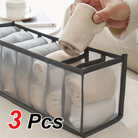 3-Piece Set 7 Compartments for Storing Underwear Saves Space. Mesh , Socks Underwear And Waistband Organizer Drawer Dividers