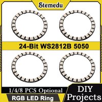 WS2812B 5050 RGB LED Ring 24-Bit Programmable Light with Integrated Drivers for Arduino/Raspberry Pi DIY Projects
