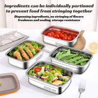 Premium Stainless Steel Food Grade Lunch Box Bento Container, Freezer Safe and Oven Safe Reusable Meal Prep Box for Travel