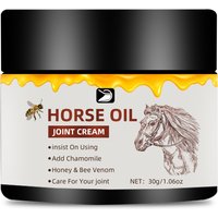 Horse Oil Joint Cream - Fast Absorbing, Non-Greasy Moisturizer for Elbows, Knees & Joints. Fragrance-Free, All Skin Types. 30g/5