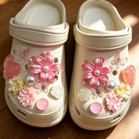2026 Fairy Style Butterfly Pearl Flower DIY Shoe Charms for Women Shoe Accessories Kawaii Craft Supplies Sweet Gift for Teens