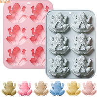 *6-hole Toad Silicone Molds Passover Frog Fondant Candy Chocolate Mould Epoxy Resin Mold Baking Cake Decoration Accessories