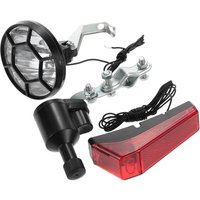 AliExpress NONE Dynamo Bicycle Lights Set No Batteries Needed Front and Rear Bicycle Lamp Set ABS Aluminum Alloy Bike Safety Light