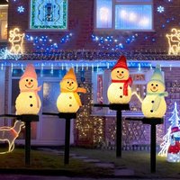 LED bonhomme de neige solaire jardin lumière extérieure sol piquet lumière solaire alimenté noël voie lumières pour noël pelouse cour décoration
