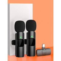 Wireless Lavalier Microphone, Plug & Play 2.4G Lapel Mic, No APP/Adapter Needed, Video Recording, Live Streaming, Vlogging