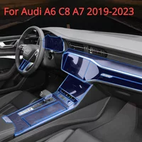 For Audi A6 C8 A7 2023 2022 2021Accessories Car interior film transparent TPU PPF Gear Panel Center Console Anti-scratch Sticker