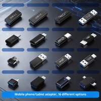 16PCS USB3.0 Connector to USB-C Male to Female Adapter, OTG USB Converter for SSD/HDD, Data Cable Extender, ExpansionAdapter