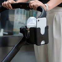3-in-1 Stroller Cup Holder with Phone Mount & Bottle Storage – Quick-Release Water Bottle Holder for Strollers and Bicycles