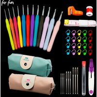 For Fun 45/37pcs Set Crochet Hooks Kits DIY Weaving Tools Crochet Needles Yarn Weave Knitting Needle Set with Storage Bag