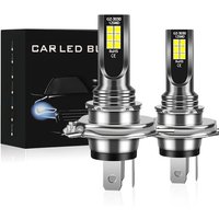2pcs H4/9003 LED Headlight Bulbs, Super Brightness 1:1 Mini Size Car Lamps, No Adapter Needed Plug& Play, 12SMD 3030 Chips, High