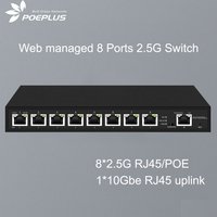Full 10Gbe RJ45 uplink 8 Ports 2.5Gbe multi-gigabit POE Switch Web managed