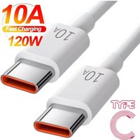 120W Super Fast Charging Cable 10A Type C To Type C Cable Phone Charger Data Cord For Xiaomi Samsung Huawei Quick Charge Cable