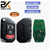 BB Key For Jeep Wrangler 2018 2019 433MHz PCF7939M 4A Chip FCC ID:OHT1130261 Flip Folding Smart Remote Car Key
