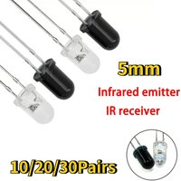 10-30Pairs 5mm 940nm IR LED Diode Kit Infrared Emitter & Receiver Diodes F5 for Remote Control DIY Electronics & Sensor Projects