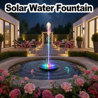 Solar FountainPump For GardenBackyard Patio Decor Colorful Design Bird Bath Small Art Landscape Deco Home Led