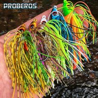 PROBEROS 7g 10g 14g Spinnerbaits Fishing Lure Wire Bait Weedless Bass Jig with Skirt Soft Bait for Freshwater Saltwater