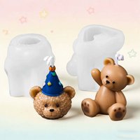 Simulation Teddy Bear Shape Silicone Candle Mold 3D Scented Candle Mold Cute Souvenir Birthday Gift DIY Craft Gift Making Tools