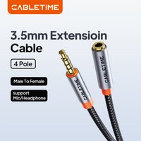 CABLETIME 3.5mm Jack AUX Audio Male to Female Extension Cable for Laptop Mini PC TV Xiaomi Huawei Stereo 3.5 mm Jack Headphone