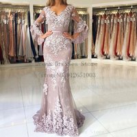 Fashion Sheath Mother of the Bride Dresses Lace Applique Open Back V-neck Custom Layered Tulle Full Length Party Gowns for Mom