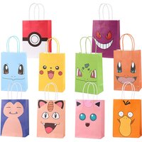 4/10pcs Pokemon Handheld Gift Bags Cartoon Pikachu Poke Ball Paper Bags for Kids Birthday Party Favor Goodie Bag Decor Supplies