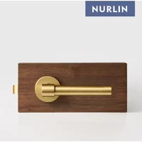 Nurlin Solid Brass Plain Minimalist Design Interior Bathroom Door Room Level Handle Passage Privacy Mortise With Keys Dummy Lock