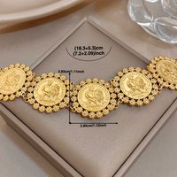 Greatera Charm High Quality Rooster Brand Head Coin Series Spliced Chain Bracelet Creative Personality Artistic Women's Jewelry